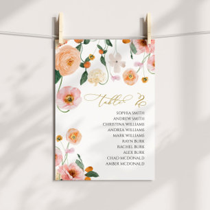Invitation Mariage de pavot rose Tableau Numéro 2 Tableau de