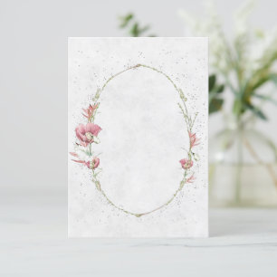 Invitation Mariage de pavots rose à budget vierge