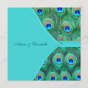 Invitation Mariage de Peacock bleu Turquoise
