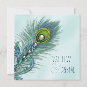 Invitation Mariage de Peacock bleu violet et Turquoise