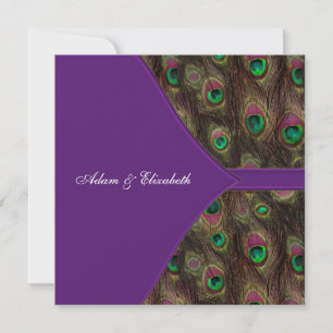 Invitation Mariage de Peacock pourpre de prune