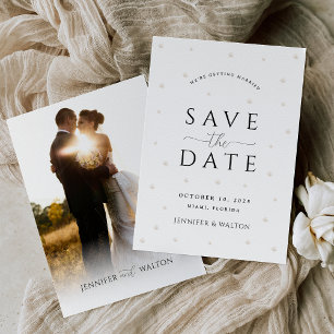 Invitation Mariage de perles blanches Sauvez la date