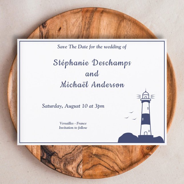 Invitation Mariage de phare Enregistrer la date (Lighthouse Wedding Save The Date Invitation)