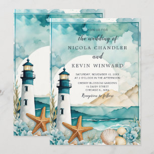 Invitation Mariage de phare nautique