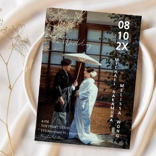 Invitation mariage de photo de concept japonais asiatique