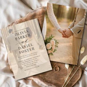 Invitation Mariage de photo moderne contemporain