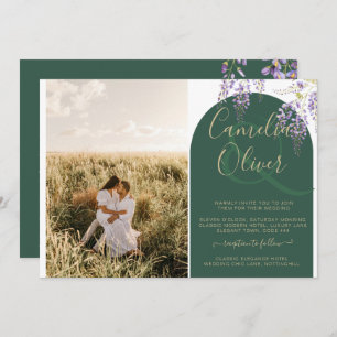 Invitation Mariage de PHOTO tout-en-1 Budget Wisteria QR Code