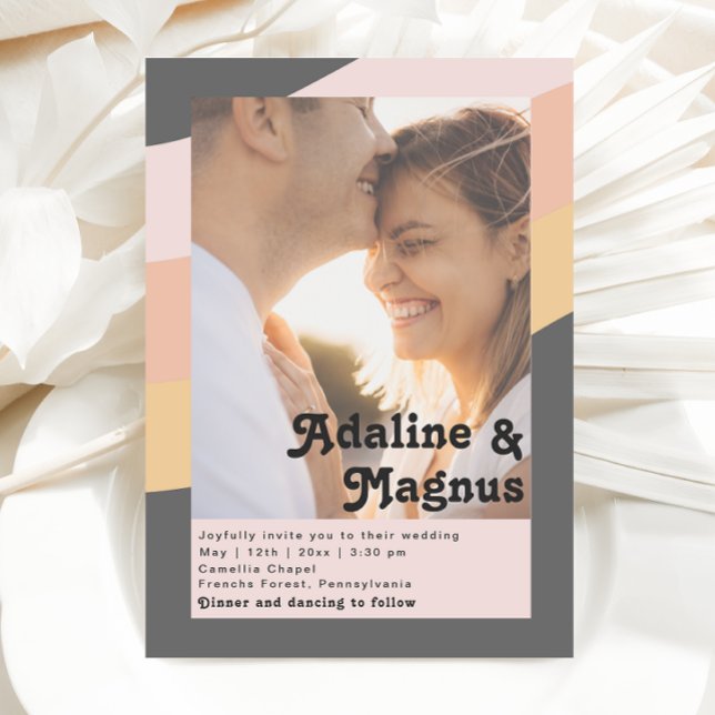 Invitation Mariage de photos défraîchi Décontracté Rainbow de (Créateur téléchargé)