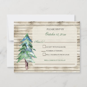 Invitation Mariage de pin de bois rustique
