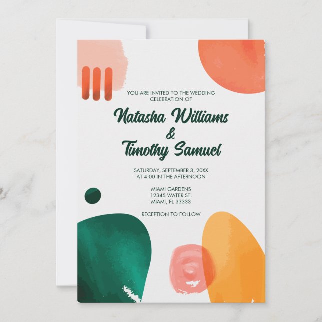 Invitation Mariage de pinceau minimaliste moderne (Devant)