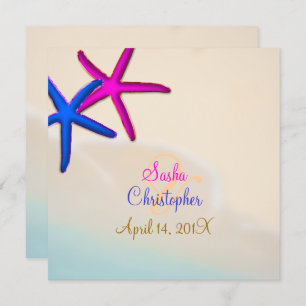 Invitation Mariage de PixDezines Neon Starfish/Beach