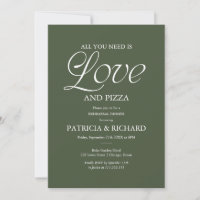 Mariage de Pizza Vert Forêt Moderne Répétition
