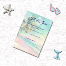 Mariage de plage à l'aquarelle au coucher du solei