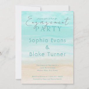 Invitation Mariage de plage abstrait moderne et fête de fianç