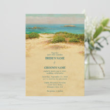 Mariage de plage côtière à l'aquarelle