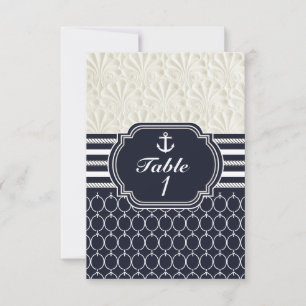 Invitation Mariage de plage élégant Nautique, marine et blanc