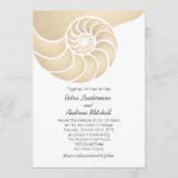 Mariage de plage en coquille de Nautilus beige