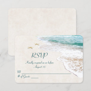 Invitation Mariage de plage et poisson étoilé RSVP