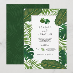 Invitation Mariage de plage Feuille tropicale peinte