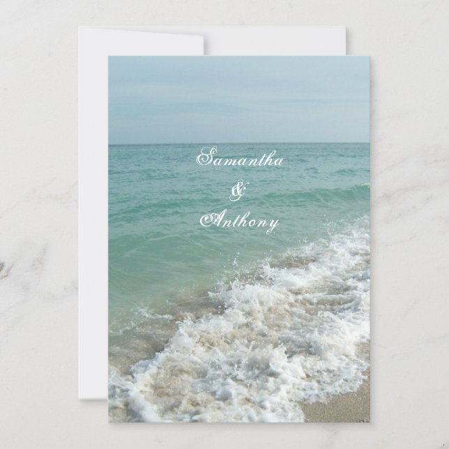 Invitation Mariage de plage ou mariage de destination Océan b (Devant)