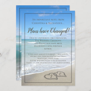 Invitation Mariage de plage reporté Annulé report