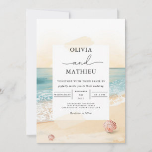 Invitation Mariage de plage Sunset de la côte