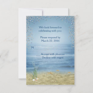 Invitation Mariage de plage tropicale RSVP