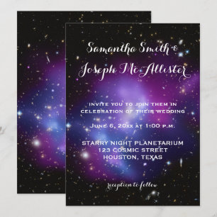 Invitation Mariage de Planétarium à grappes violettes