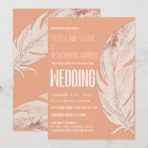 Mariage de plume de corail doux moderne