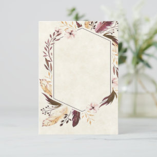 Invitation Mariage de plumes Boho à budget vierge