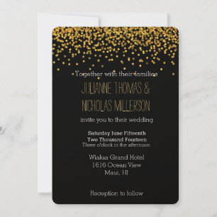 Invitation Mariage de points Confetti d'or