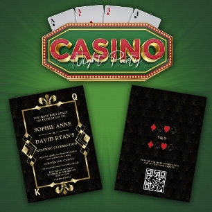 Invitation Mariage de poker au casino Glamorous Gold de Las V