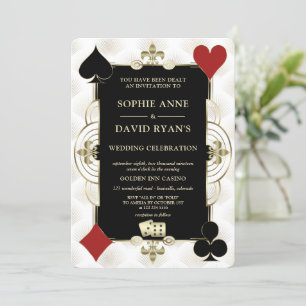 Invitation Mariage de Poker au Casino Glamorous Gold de Vegas