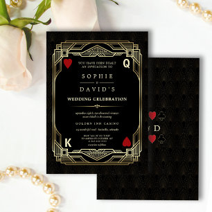 Invitation Mariage de Poker au Casino Luxueux Gatsby Las Vega