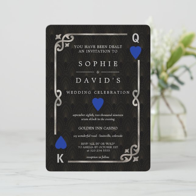Invitation Mariage de poker au casino Silver Blue à Las Vegas (Debout devant)