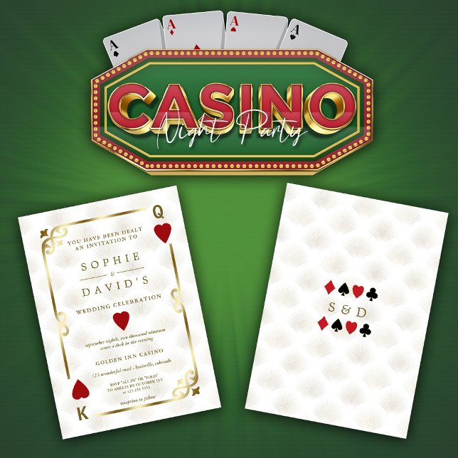 Invitation Mariage de poker White Gold Gatsby Casino Las Vega (Créateur téléchargé)