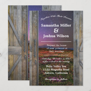 Invitation Mariage de portes de grange rustique