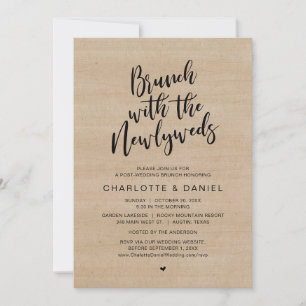 Invitation Mariage de poste, Brunch avec les jeunes mariés, E