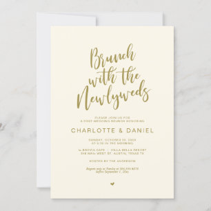 Invitation Mariage de poste, Brunch avec les jeunes mariés, e