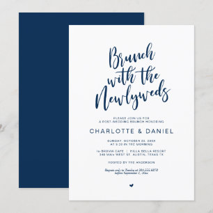 Invitation Mariage de poste, Brunch avec les jeunes mariés, N