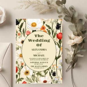 Invitation Mariage de prairie Fleur sauvage lunaire