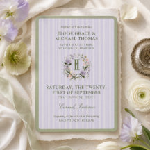Mariage de printemps à crête florale à rayures de 