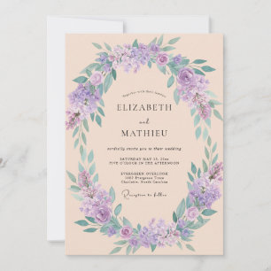 Invitation Mariage de printemps à la fleur de lavande