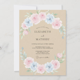 Invitation Mariage de printemps à l'aquarelle sur sable délic