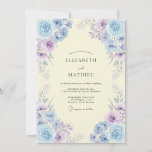 Invitation Mariage de printemps aquarelle lumineuse lavande