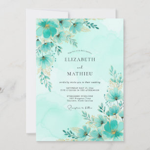 Invitation Mariage de printemps aquatique romantique