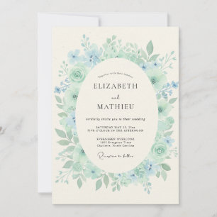 Invitation Mariage de printemps délicat écume de mer