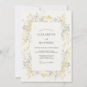 Invitation Mariage de printemps délicat jaune pâle