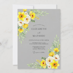 Invitation Mariage de printemps délicieux à la fumée jaune