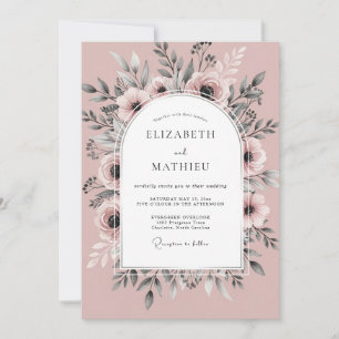 Invitation Mariage de printemps enchanteur Rose Poussiéreuse